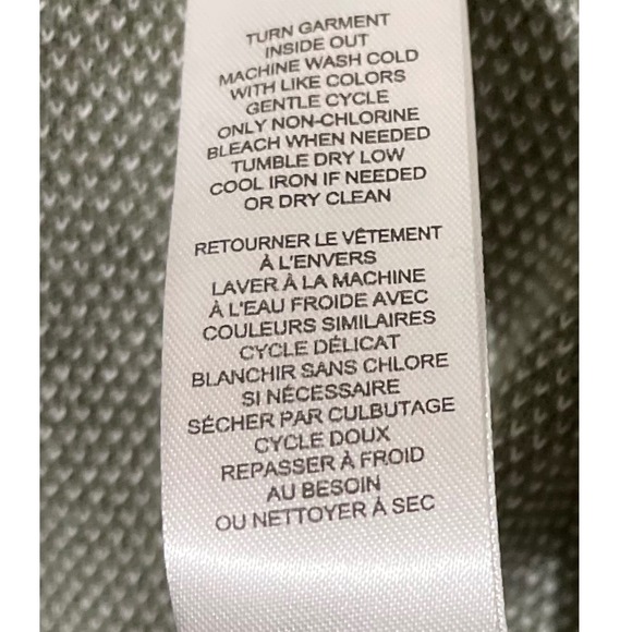 Tahari Men's Wool Blend Long Sleeve Knit Polo Shirt Sage Heather Medium Casual - Picture 8 of 10